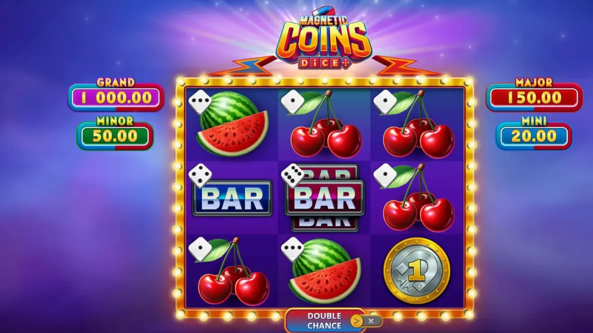 Magnetic Coins Dice slot machine interface