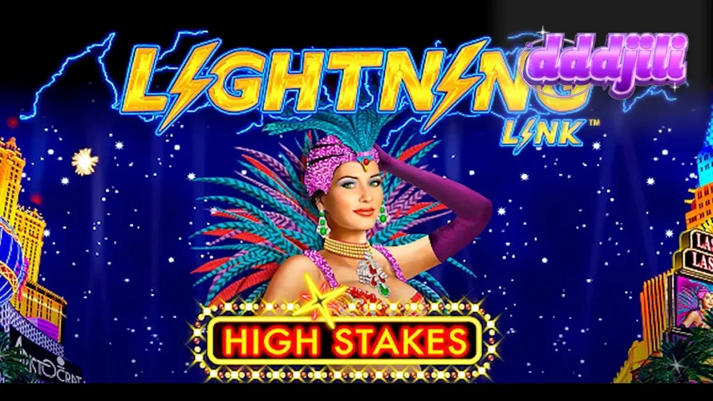 Tampilan visual mesin slot Lightning Link High Stakes dengan tema kemewahan kasino.